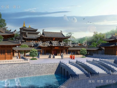 南昌寺院重建规划设计方案鸟瞰图—积福禅寺